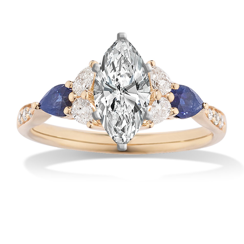 Sapphire Diamond Engagement Ring Setting Price
