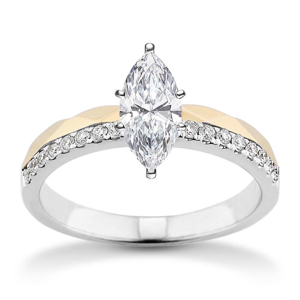 Geo Diamond Pave Engagement Ring