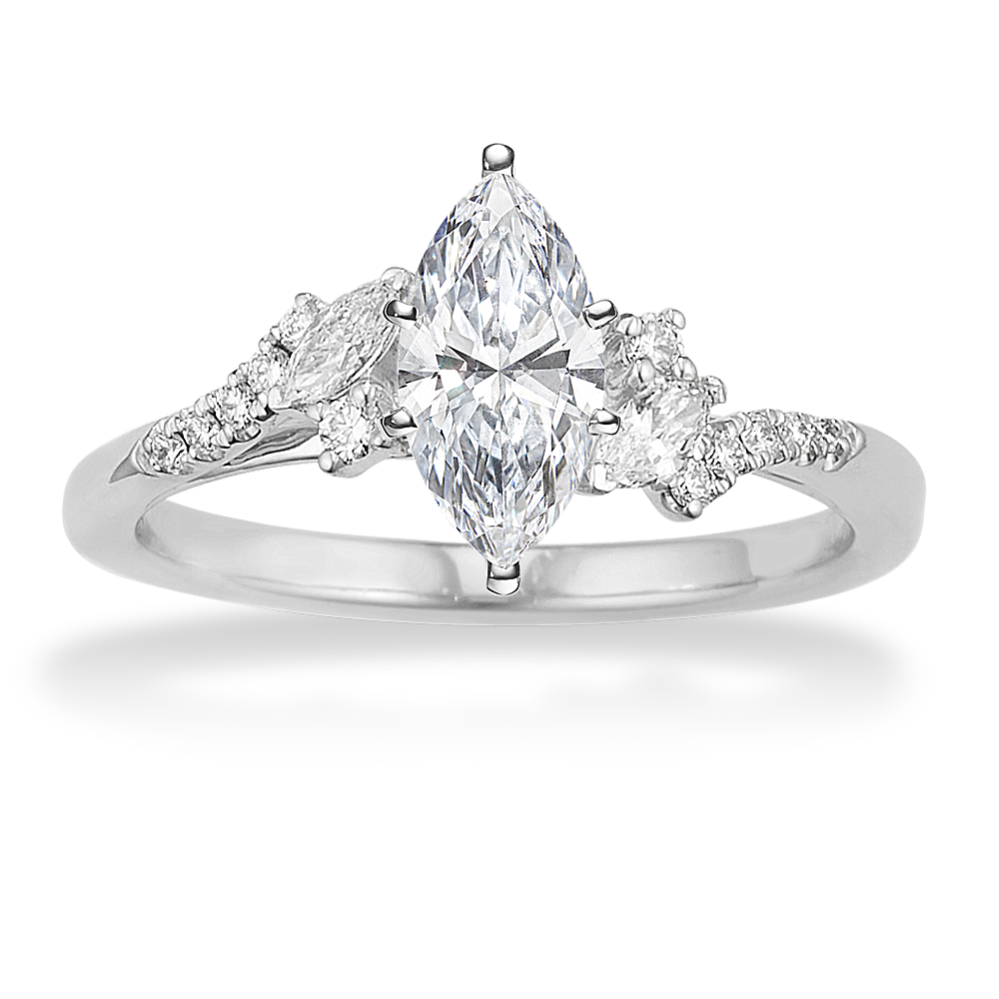 Lydia Cathedral Engagement Ring in Platinum
