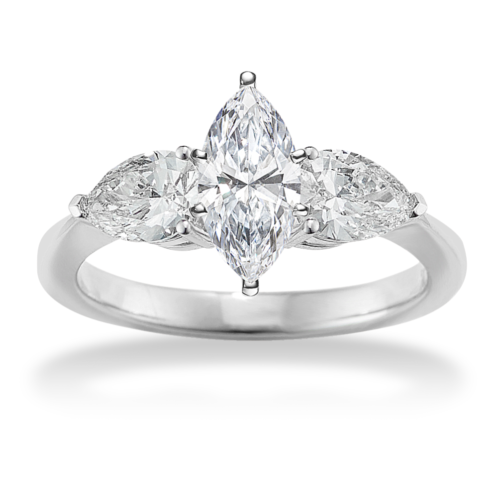 Diamond Leaf Engagement Ring (1 tcw Accents)