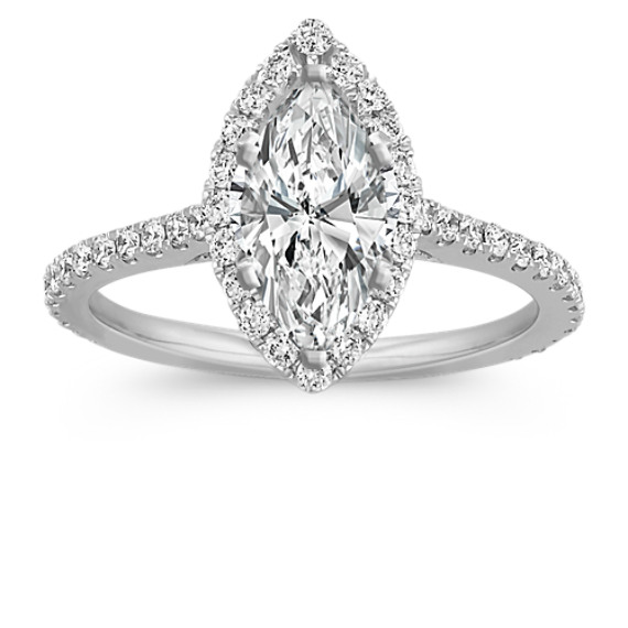 Halo Diamond Engagement Ring for 1.00 Carat Marquise | Shane Co.