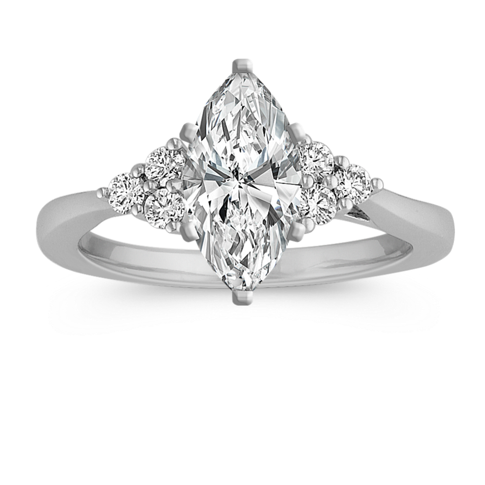 1.04 ct. Natural Diamond Engagement Ring in White Gold