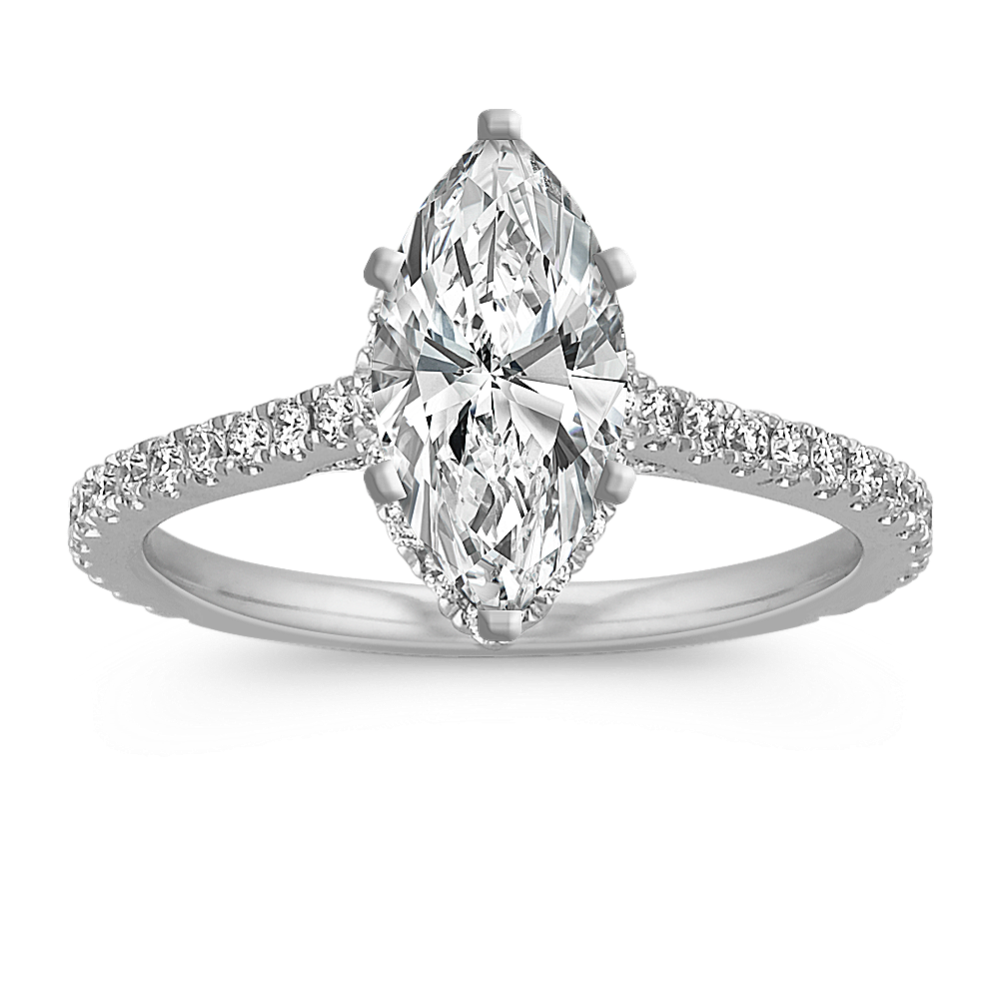 Ella Halo Engagement Ring for 0.50 ct Marquise