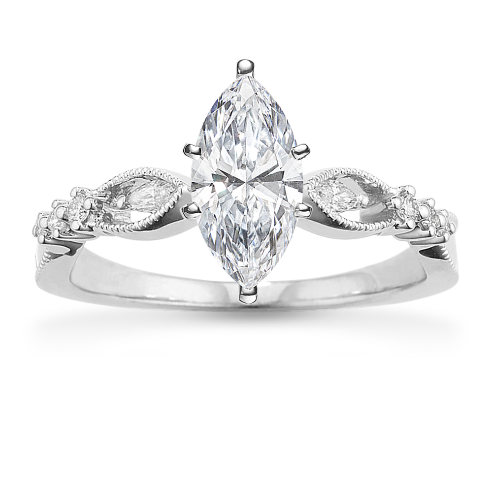 Eyelet Engagement Ring in Platinum