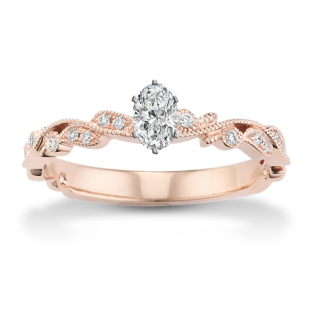 0.31 ct. Natural Diamond Engagement Ring in Rose Gold