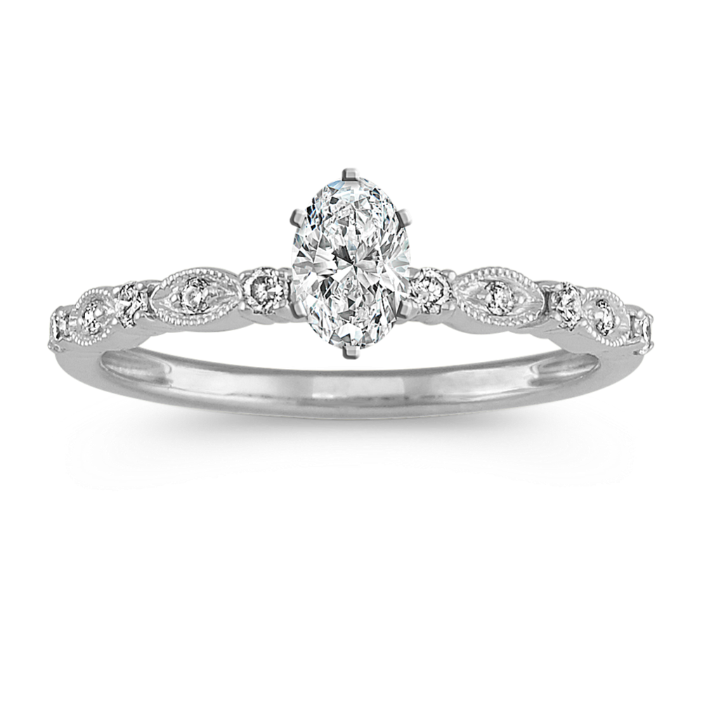 0.5 ct. Lab-Grown Diamond Engagement Ring in White Gold