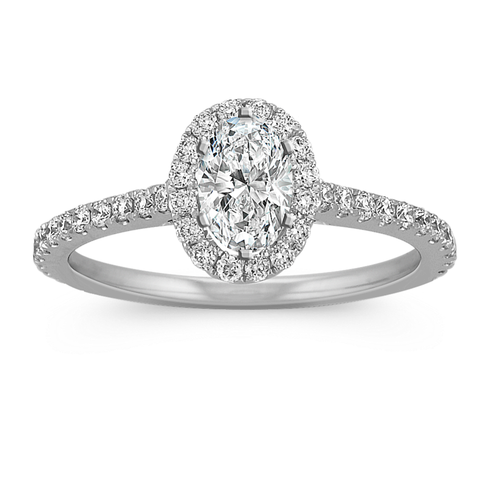 Ella Halo Engagement Ring for 0.60 ct Oval