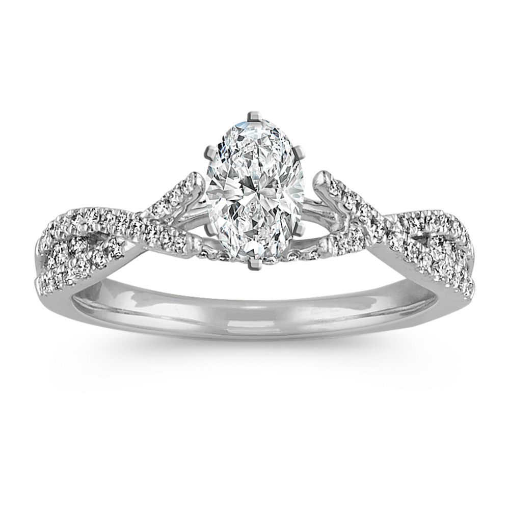 0.6 ct. Natural Diamond Engagement Ring in White Gold
