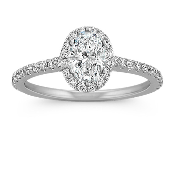 Halo Diamond Engagement Ring for 0.75 Carat Oval