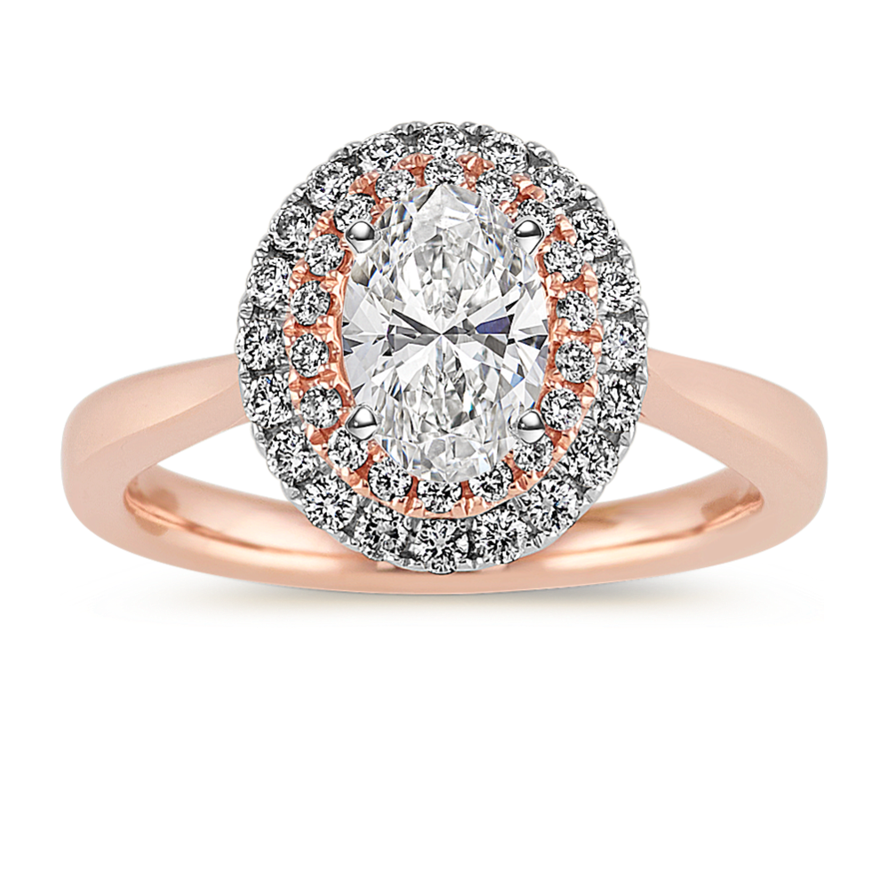 Two-Tone Vintage Halo Engagement Ring