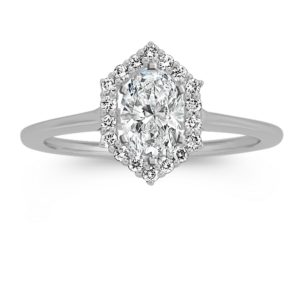 Oval Halo Diamond Engagement Ring