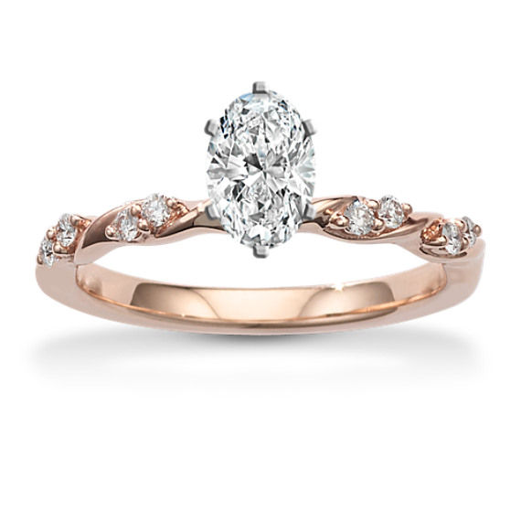 Infinite Love Diamond Engagement Ring in 14K Rose Gold with Oval Diamond