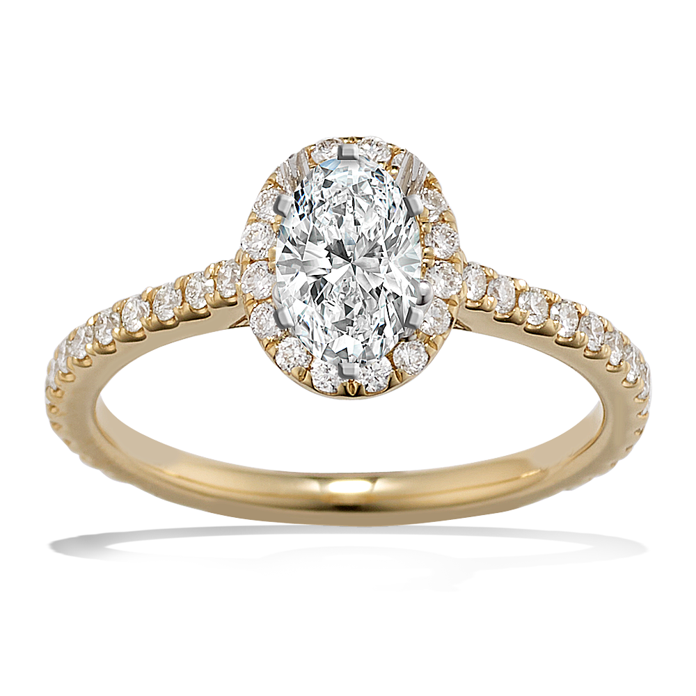 Ella Halo Engagement Ring for 0.60 ct Oval