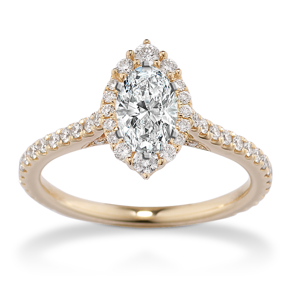 Crested Halo Engagement Ring Shane Co