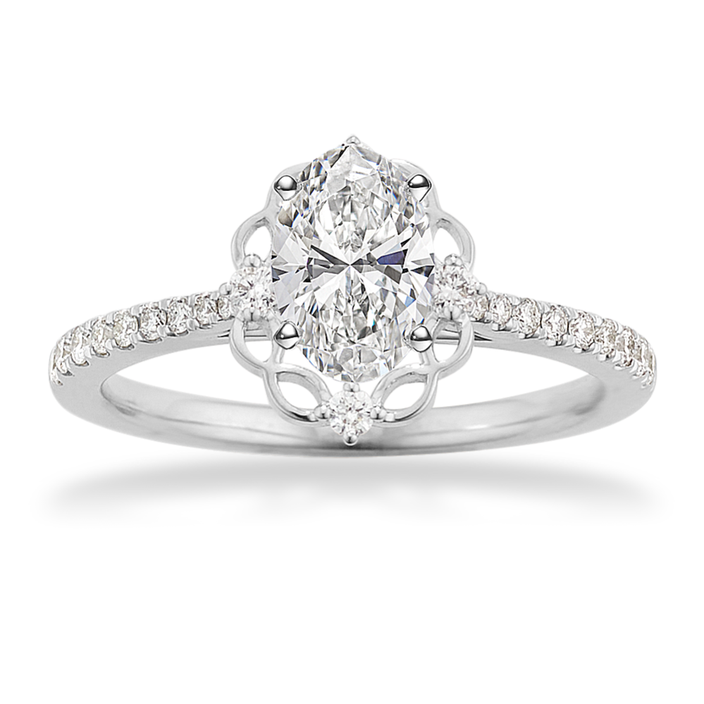 Delicate Halo Engagement Ring