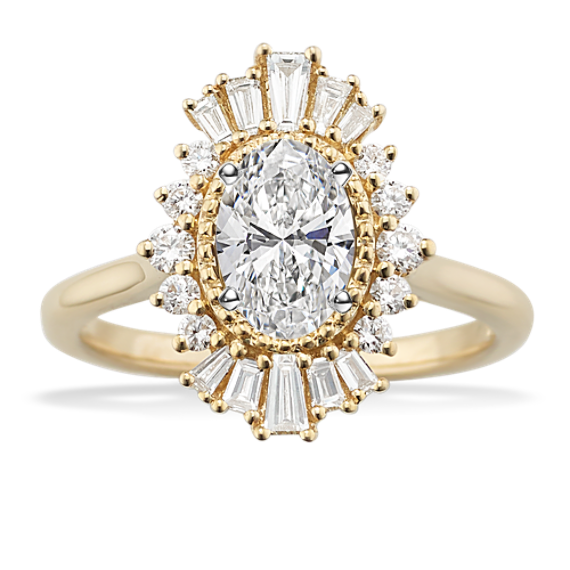 Arabesque Halo Engagement Ring