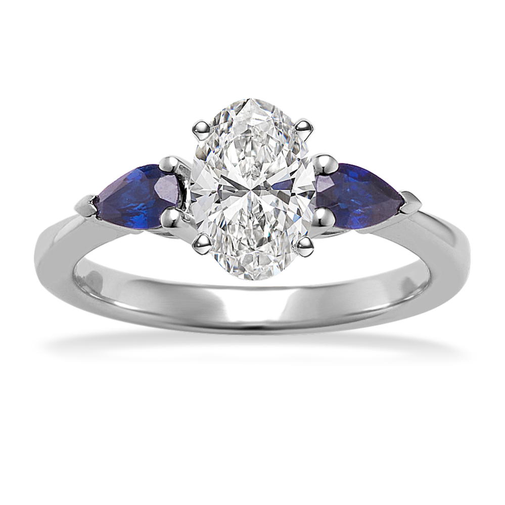Sapphire Leaf Engagement Ring