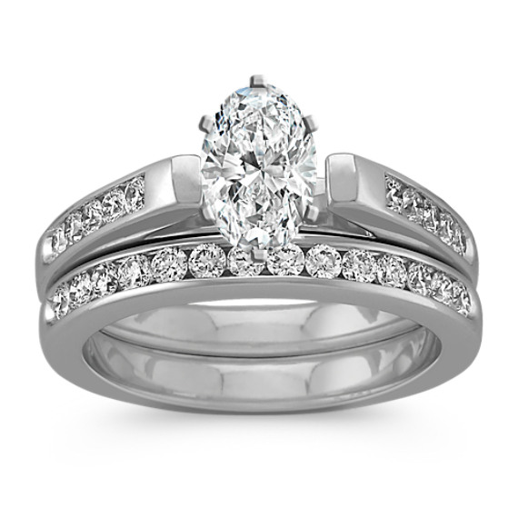 Cathedral Diamond Wedding Set with Channel-Setting