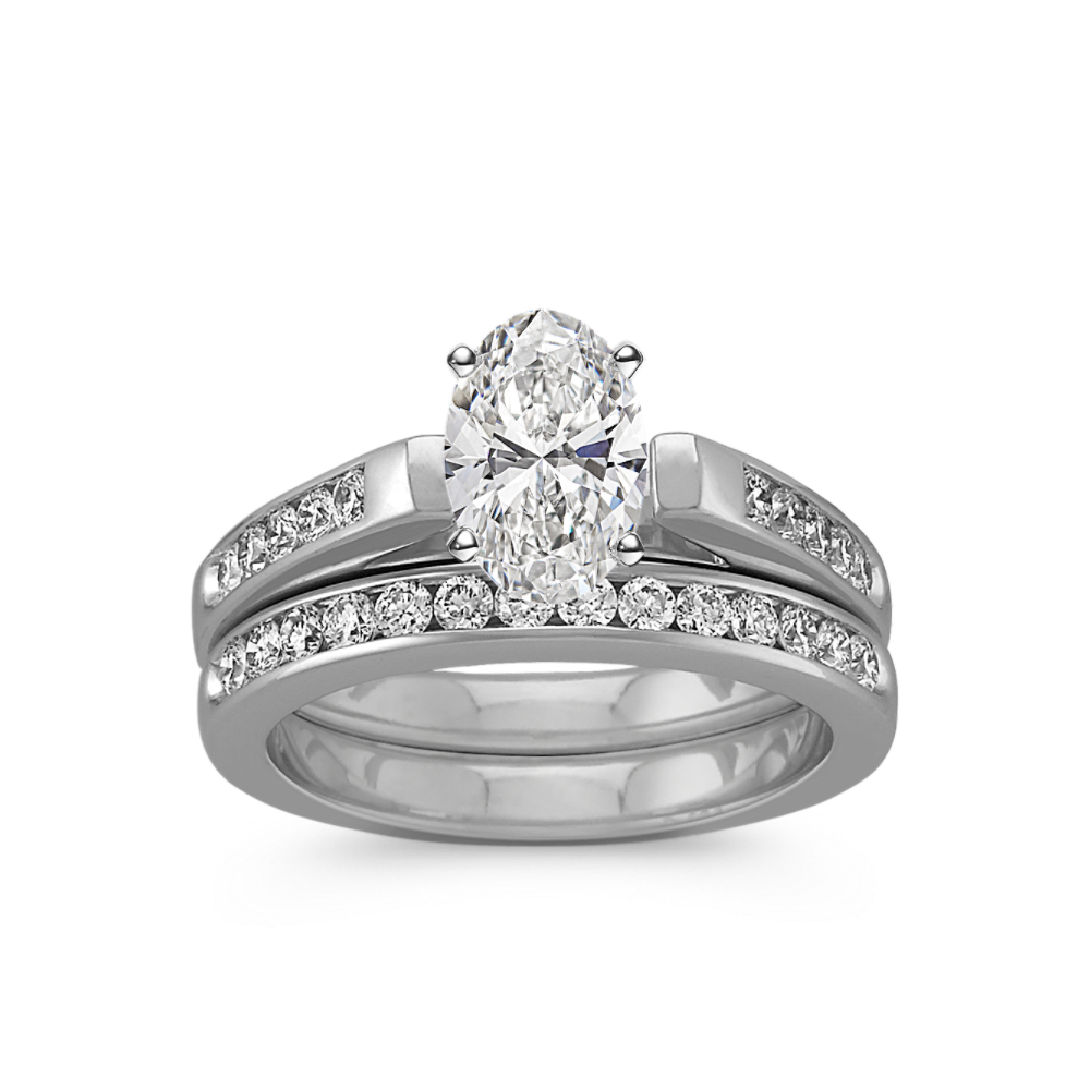 Cathedral Diamond Wedding Set with ChannelSetting Shane Co.