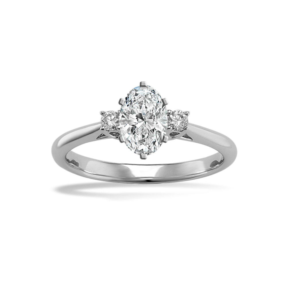 Three-Stone Engagement Ring with 1/10 ct. Accents