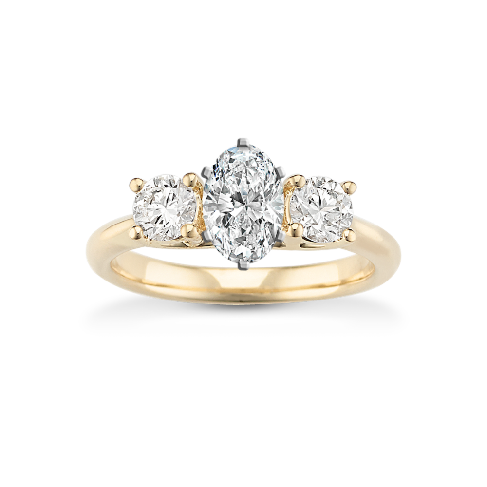 5/8 ct. Three Stone Natural Diamond Engagement Ring