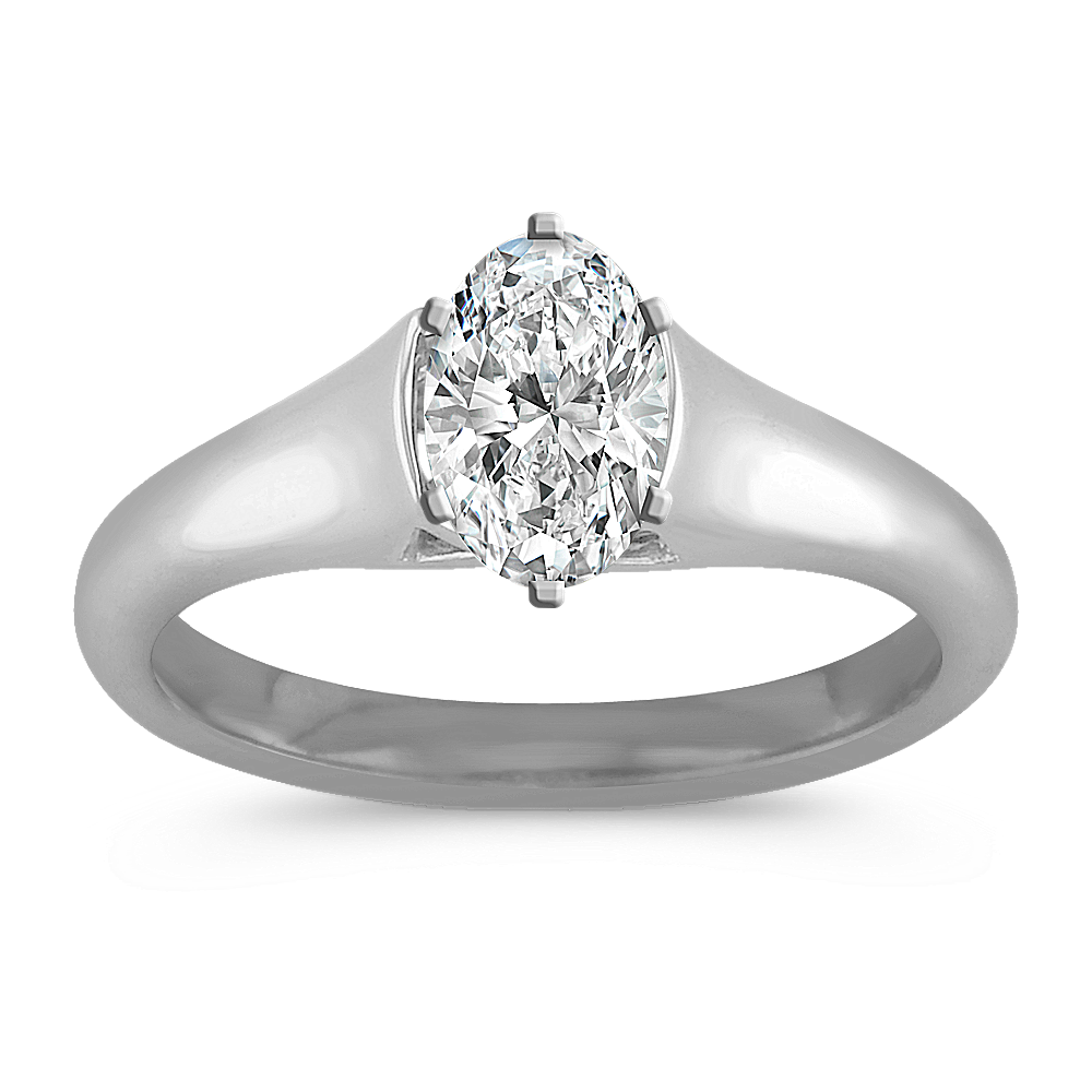 Platinum Solitaire Cathedral Engagement Ring