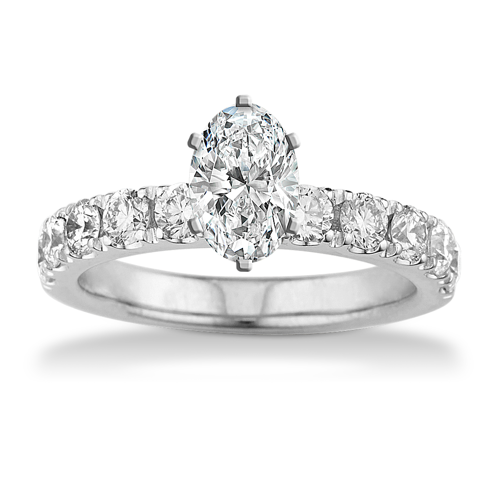 Classic Round Diamond Engagement Ring with Pave-Setting