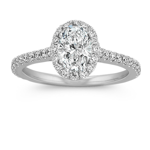 Halo Diamond Engagement Ring for 1.00 Carat Oval