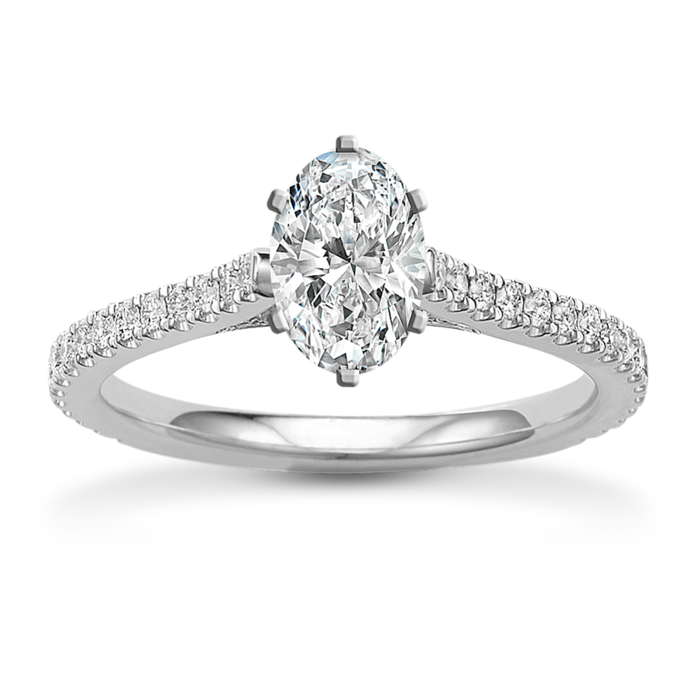 0.97 ct. Natural Diamond Engagement Ring in Platinum