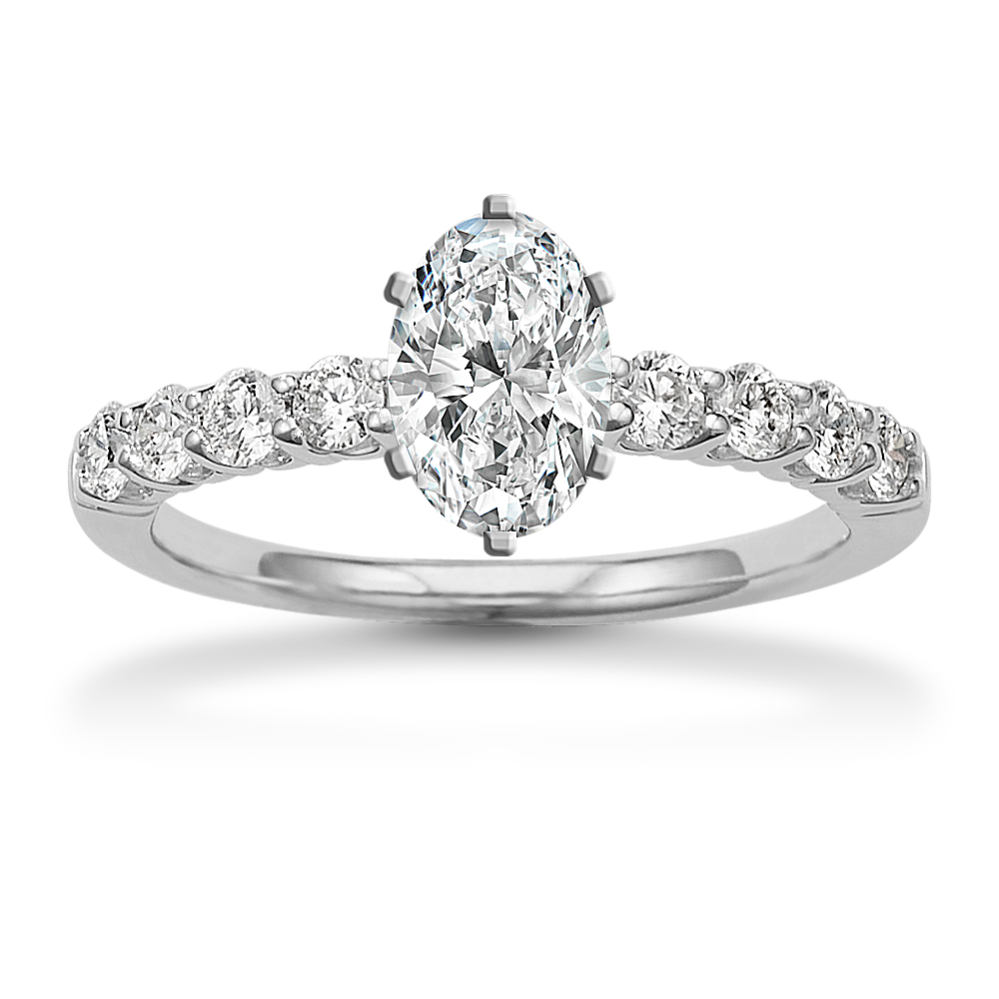 0.99 ct. Natural Diamond Engagement Ring in White Gold