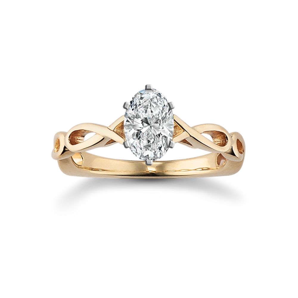 Sofia Natural Diamond Infinity Engagement Ring in 14K Yellow Gold