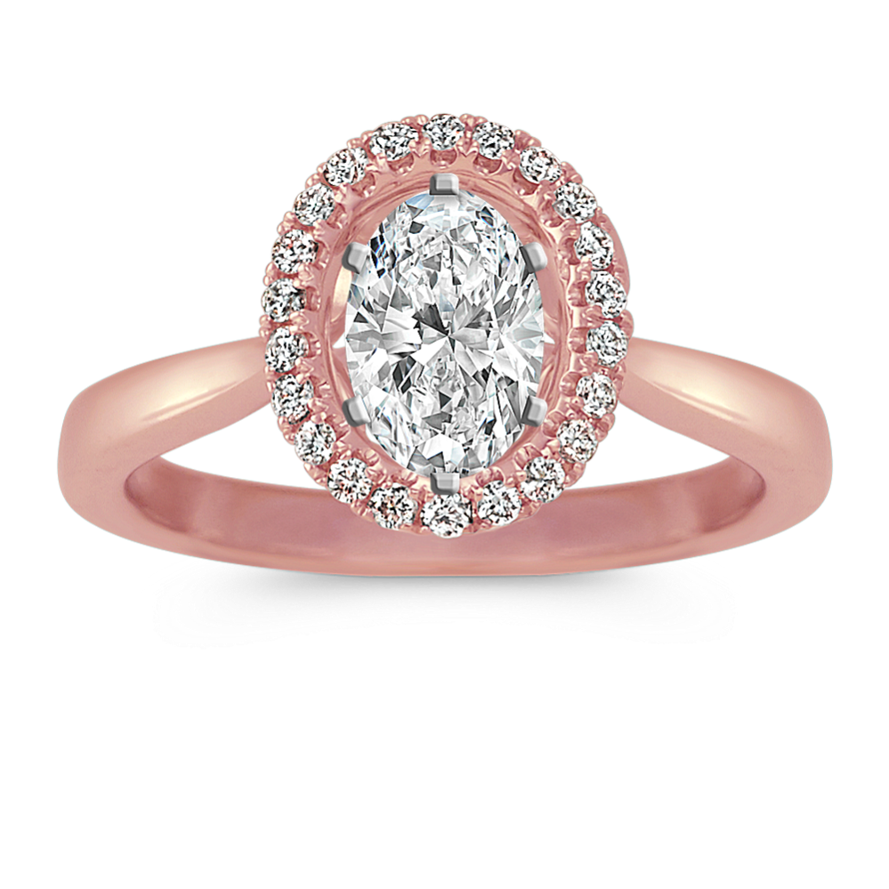 Kinsley Halo Engagement Ring for 1 ct Oval