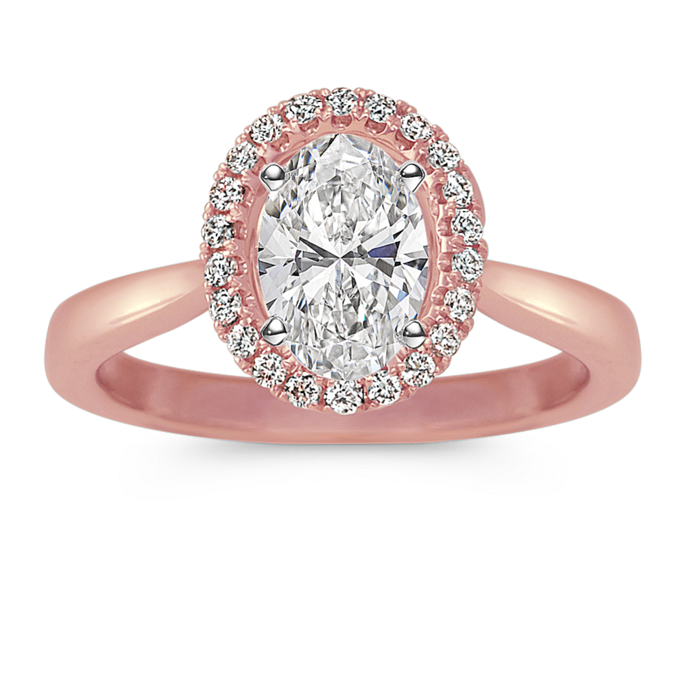 Kinsley Halo Engagement Ring for 1 ct Oval