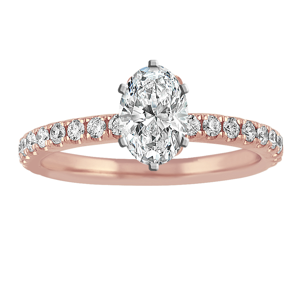 Diamond Engagement Ring for Oval Gemstone