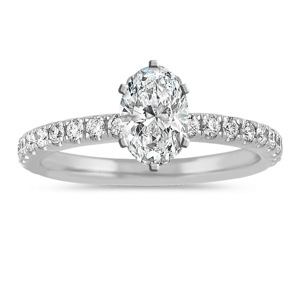 Diamond Engagement Ring for Oval Gemstone