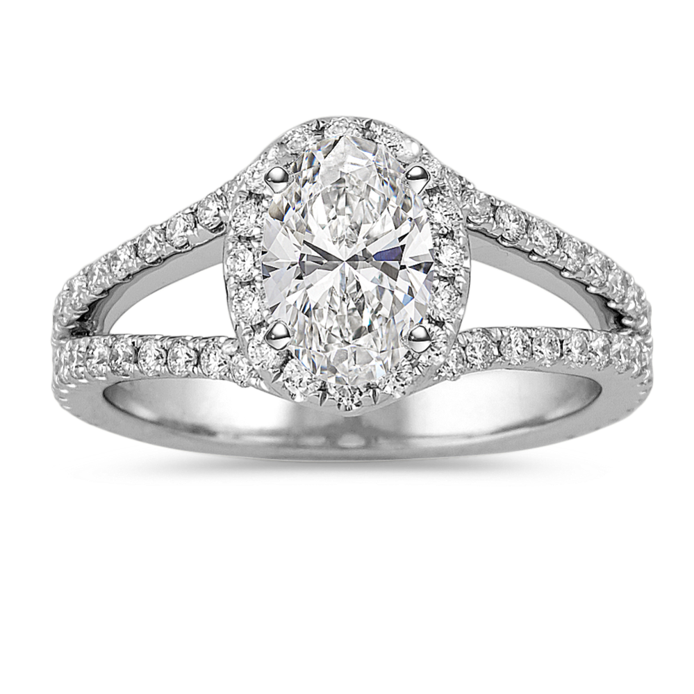 Pave-Set Diamond Engagement Ring