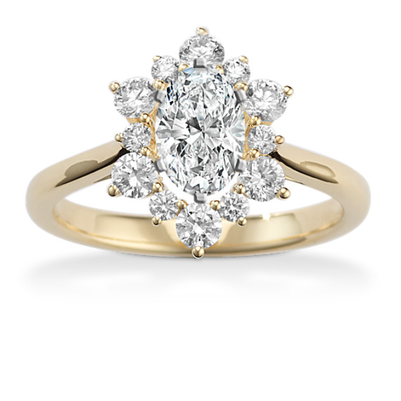 Viola Diamond Halo Engagement Ring with Oval Diamond
