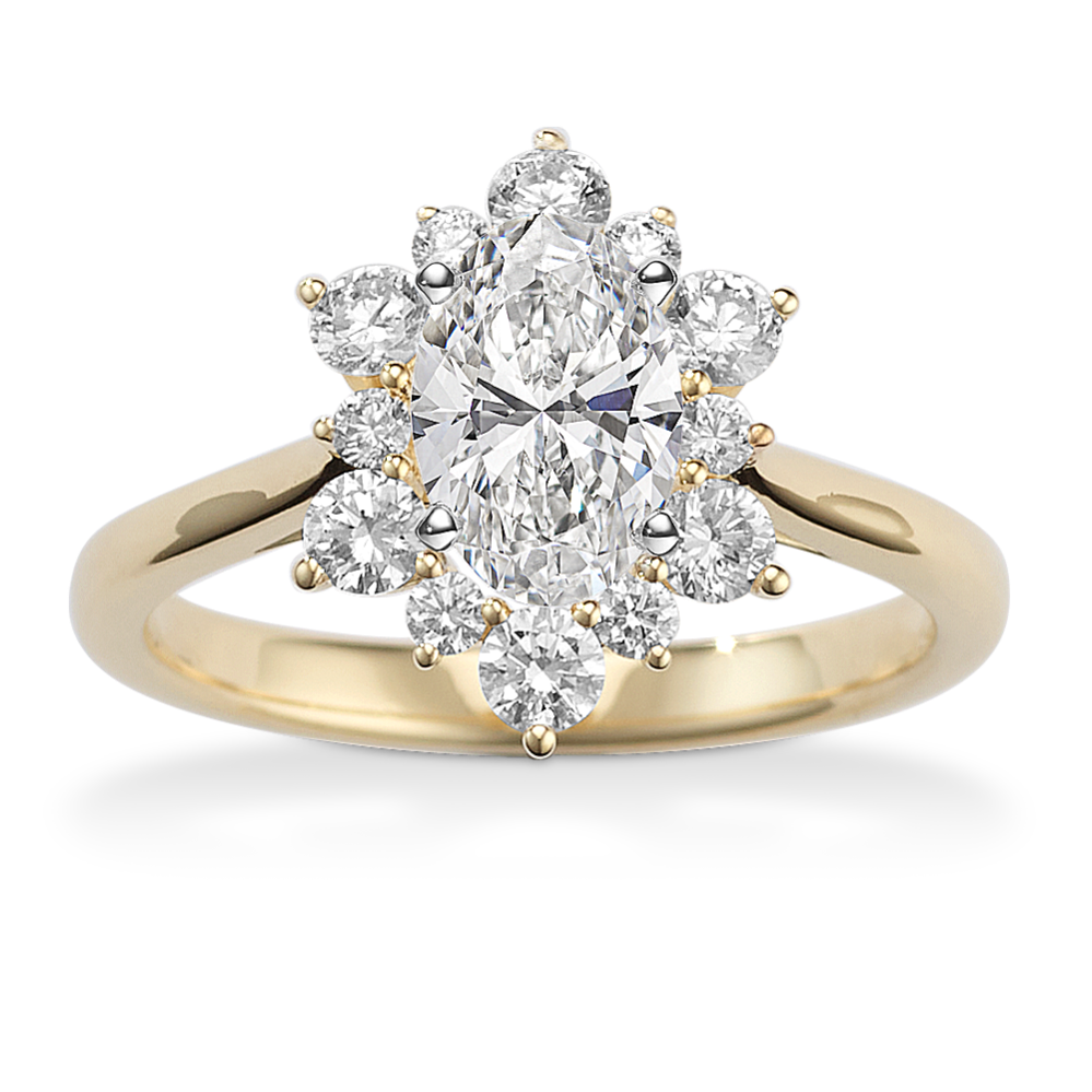 Star Halo Engagement Ring (Oval)