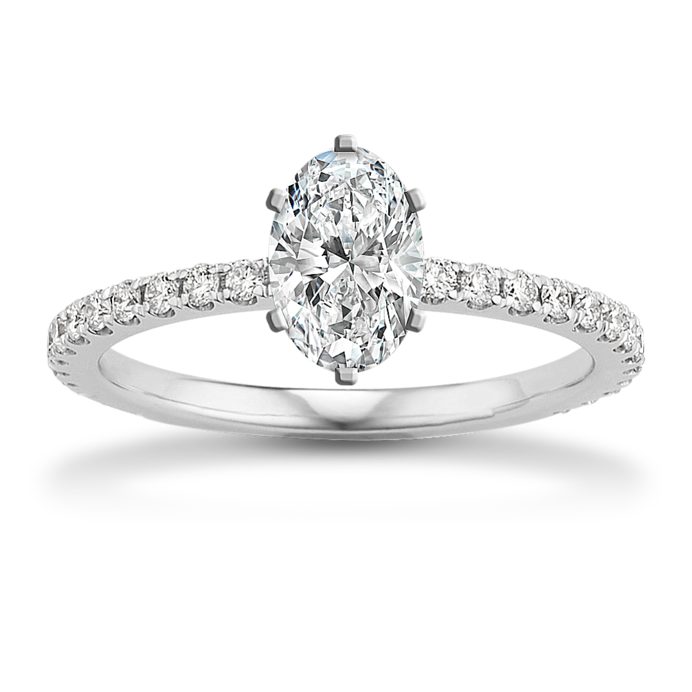 Darcy Pave Engagement Ring in Platinum