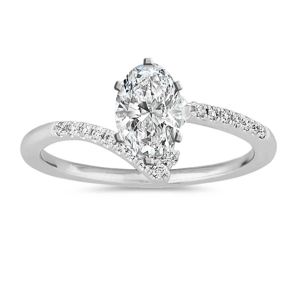 Pave-Set Diamond Ring in 14k White Gold