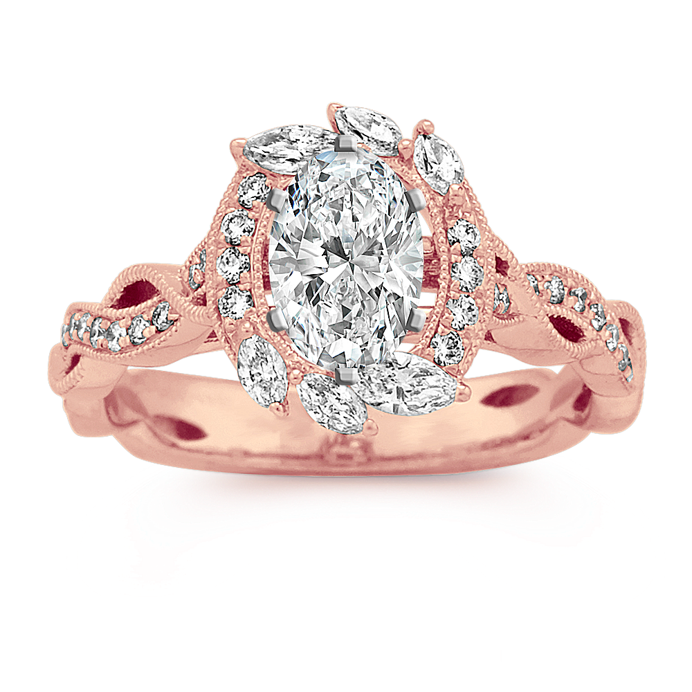 Vintage Swirl Halo Diamond Engagement Ring | Shane Co.