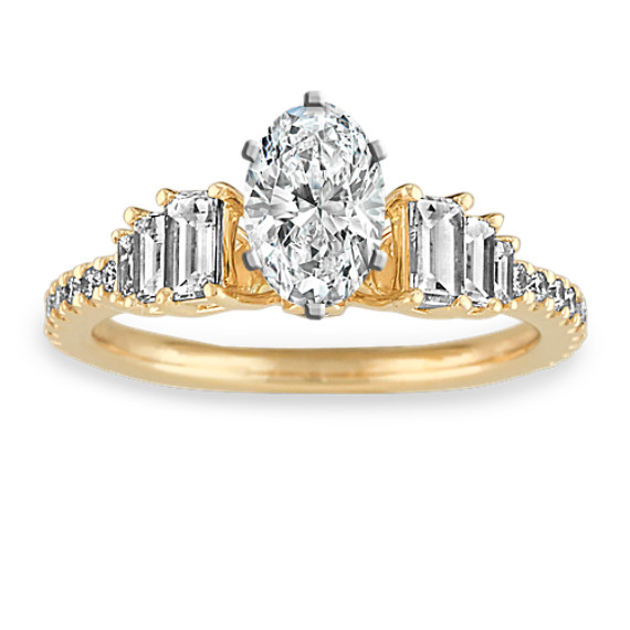 Art Deco Cathedral Diamond Engagement Ring