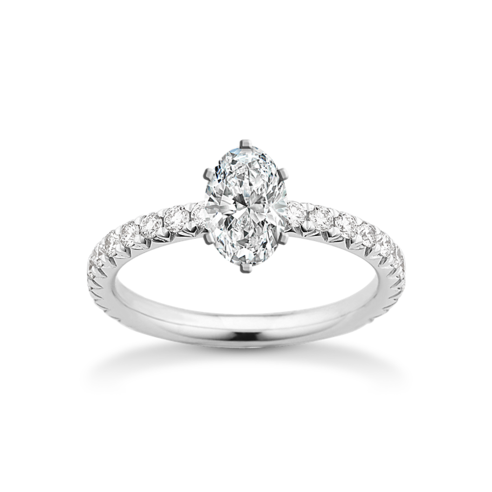 Celebration Classic Pave-Set Diamond Engagement Ring