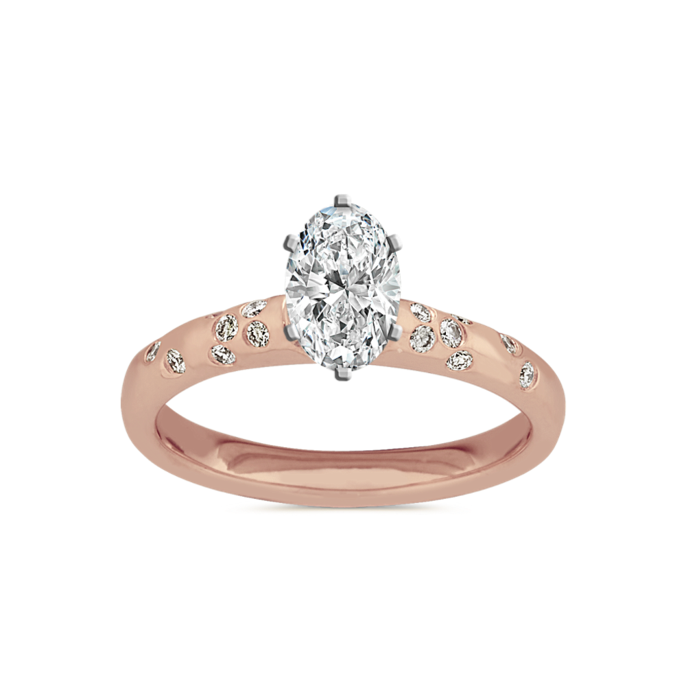 Stardust Natural Diamond Engagement Ring in 14k Rose Gold