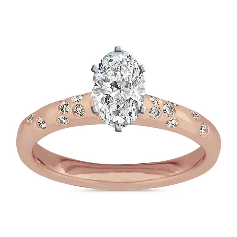 Stardust Diamond Engagement Ring in 14k Rose Gold