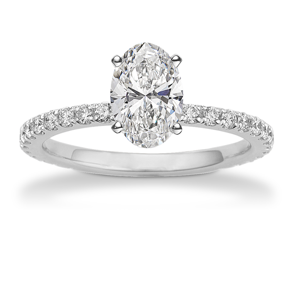 Darcy Pave Engagement Ring in Platinum
