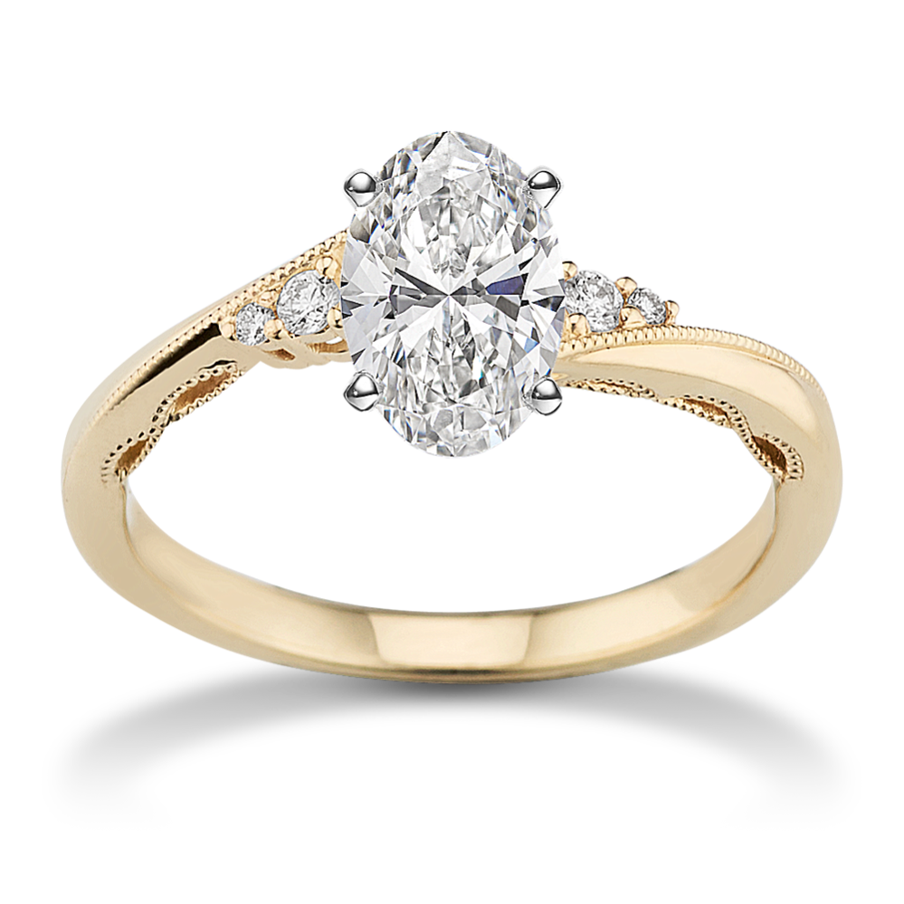 Plume Engagement Ring in White Gold | Shane Co.