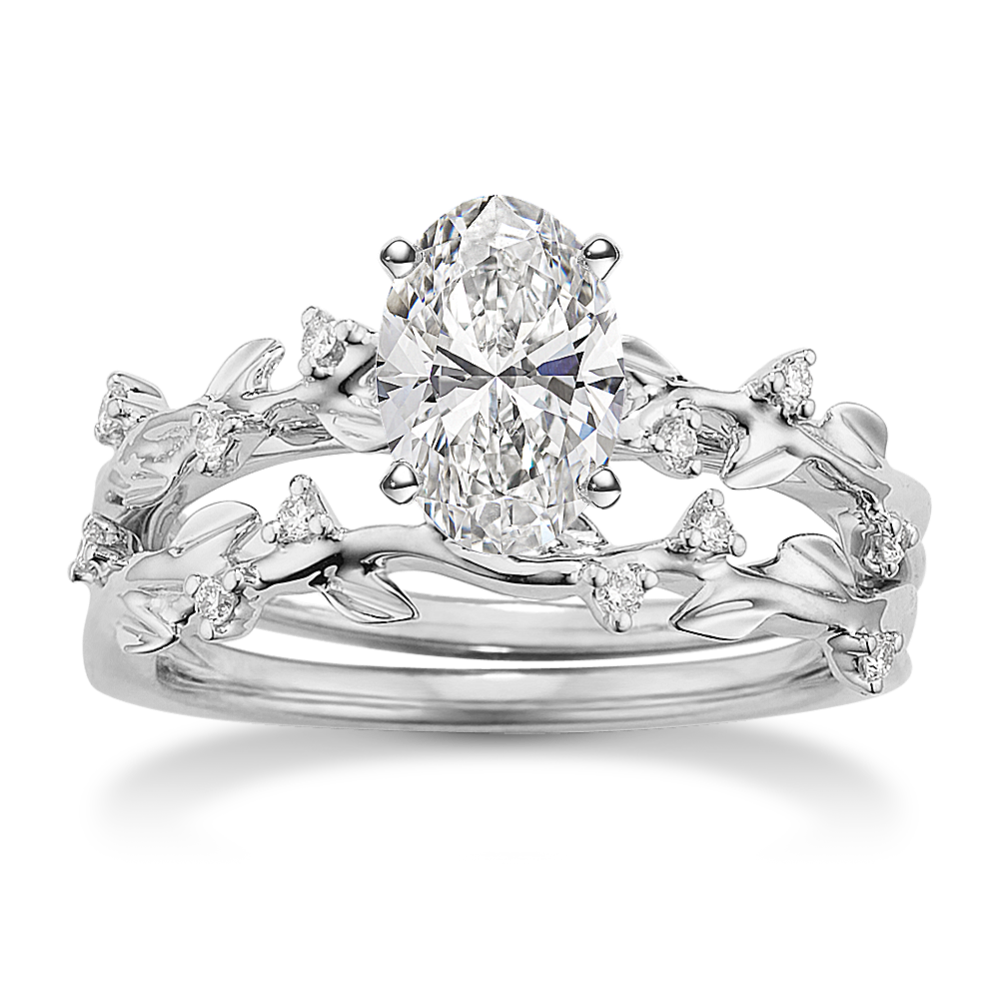 Woodland Wedding Set in Platinum