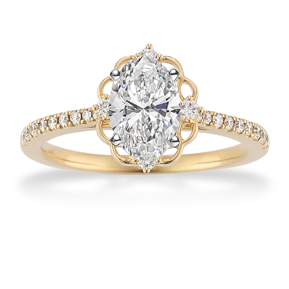 Delicate Halo Engagement Ring