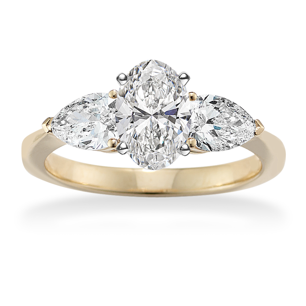 Diamond Leaf Engagement Ring (1 tcw Accents)